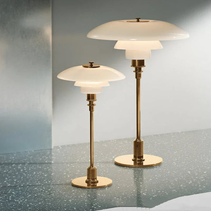 Nordisk skrivebordslampe laget av glass – Minimalistisk LED skrivebelysning, moderne og elegant, ideell for kontor og stue | Luvikno