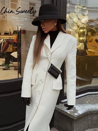 Luvik | Naisten takki - Tyylikäs villatakki klassisella käänteellä ja lämpimällä vuorilla syksyyn ja talveen