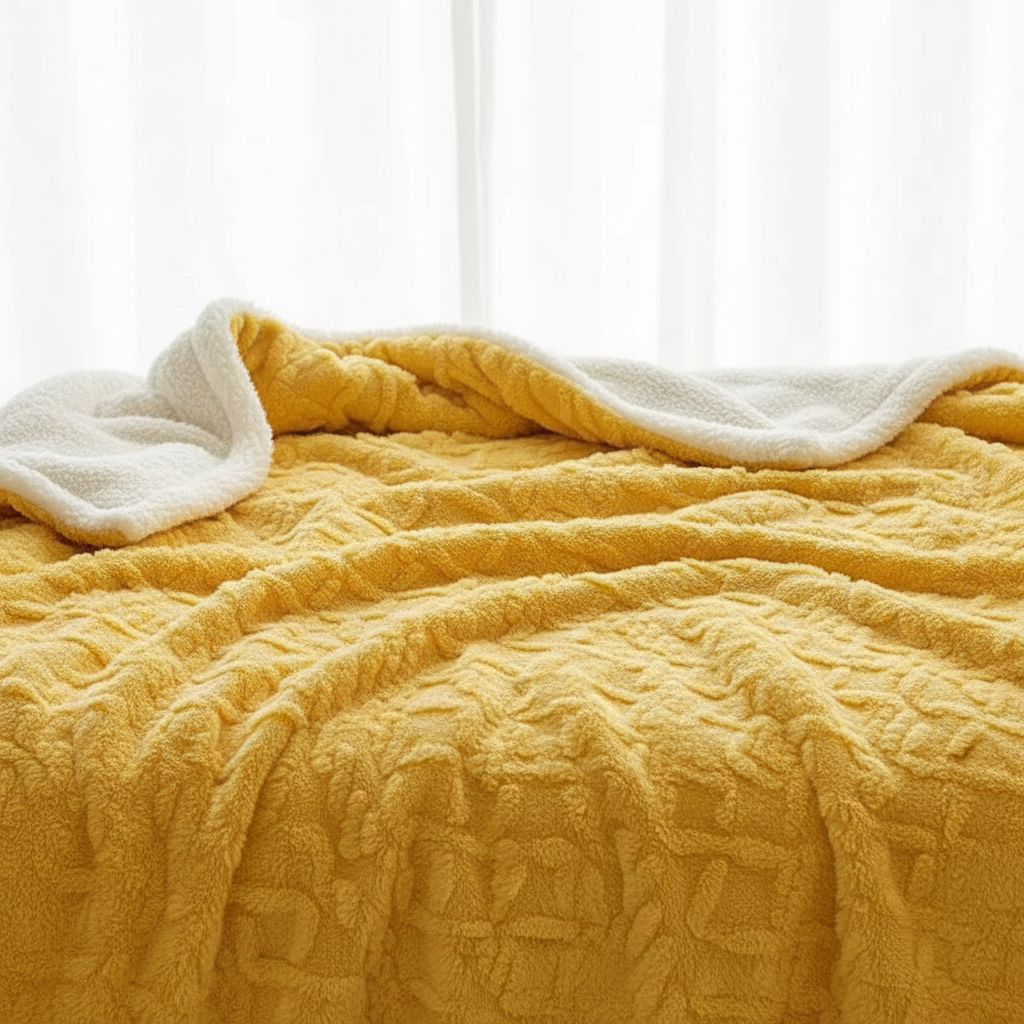 Luvikno | WarmThuis Vinterteppe – Luksus Lamull Fleece Teppe med Dobbeltsidig Design