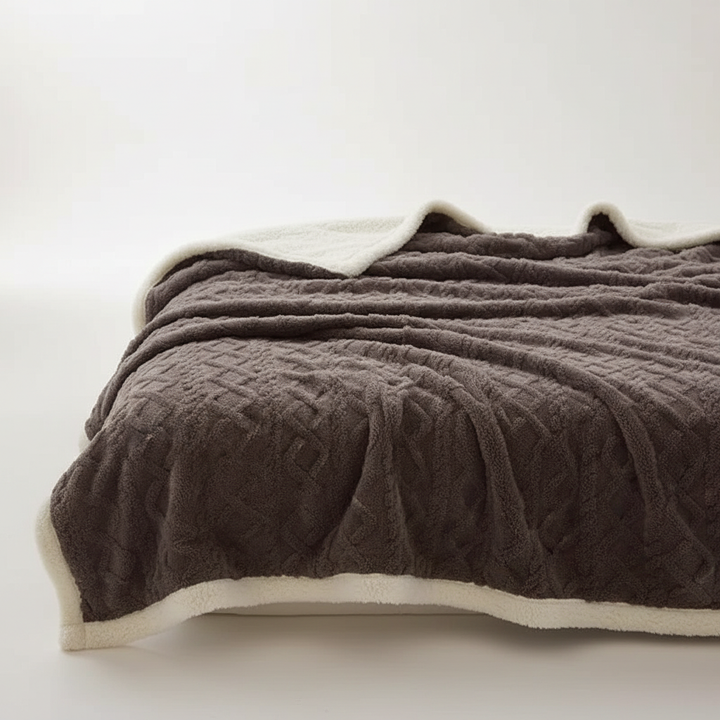 Luvikno | WarmThuis Vinterteppe – Luksus Lamull Fleece Teppe med Dobbeltsidig Design