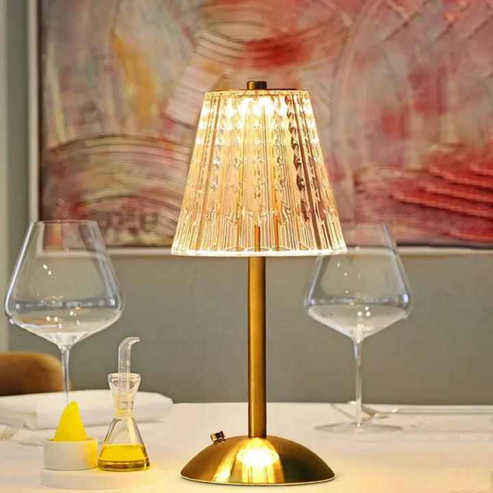 Trådlamp LED bordlampe med dimmefunksjon – Øyevennlig nattbordlampe for stue og soverom | Luvikno