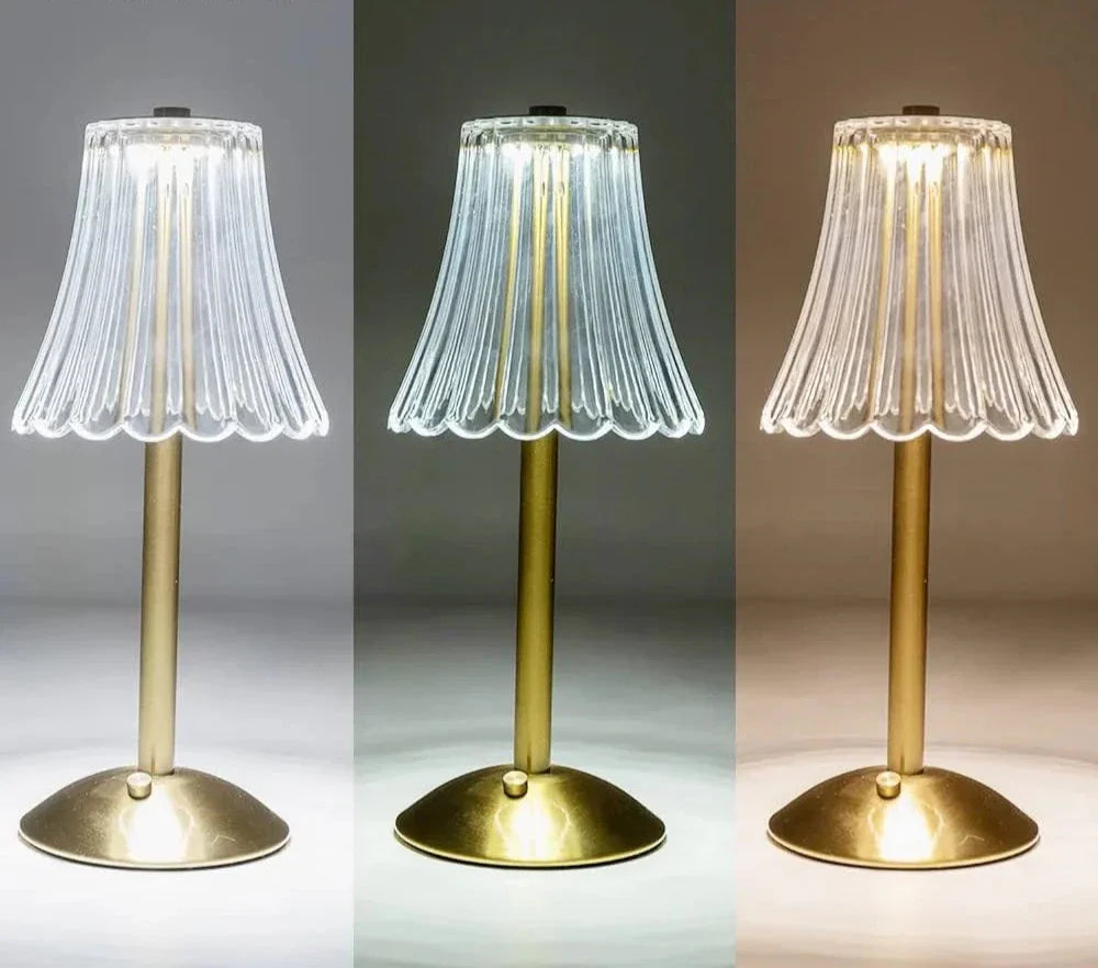 Trådlamp LED bordlampe med dimmefunksjon – Øyevennlig nattbordlampe for stue og soverom | Luvikno