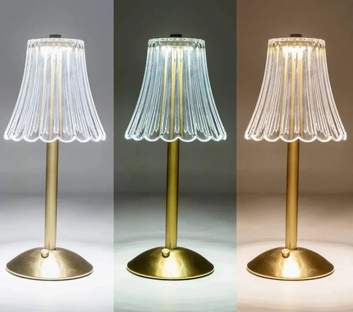 Trådlamp LED bordlampe med dimmefunksjon – Øyevennlig nattbordlampe for stue og soverom | Luvikno