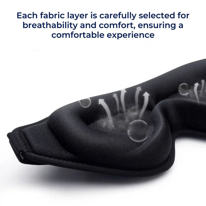 DreamSeal 3D Søvn Øyemasker | Lysblokkerende Maske - Søvn Blindfold - for Reiser - Meditasjon - Insomni - Dyp Søvn - Justerbar Stropp Luvikno