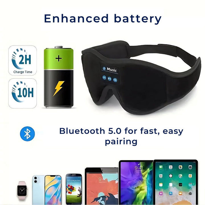 DreamSounds Bluetooth Søvnmaske med innebygde hodetelefoner | for reise - meditasjon - lyse blokkering komfort Luvikno