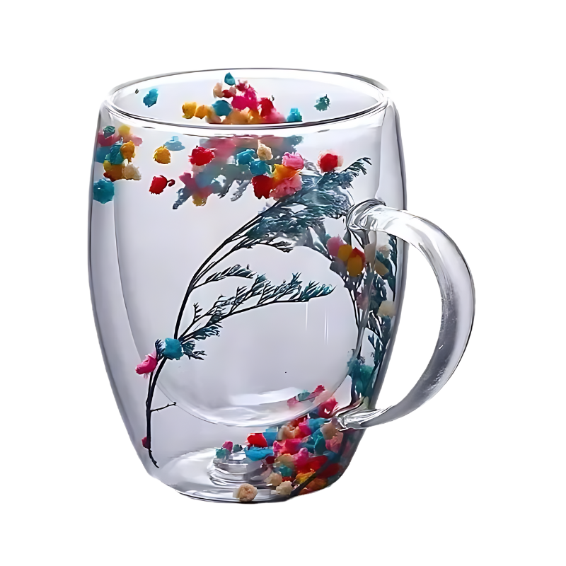 Floral Glass Cup | Luvikno