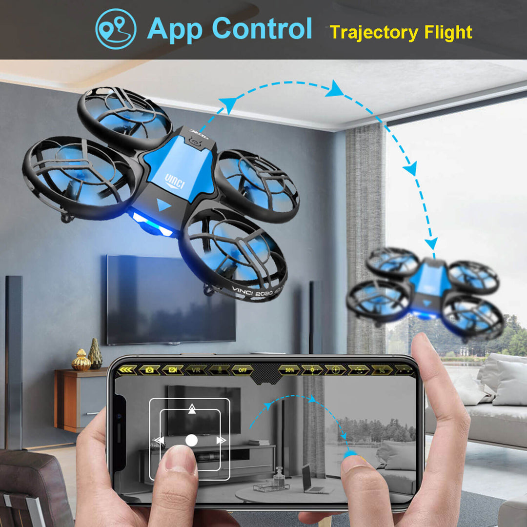 Luvikno | Kamera for Nybegynnere | Flygende RC Quadcopter med Bevegelse og Mobilkontroll