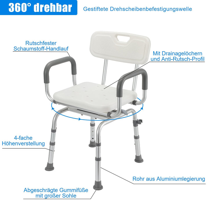 Dusjstol Dusjkrakk 360° rotérbar | Luvikno