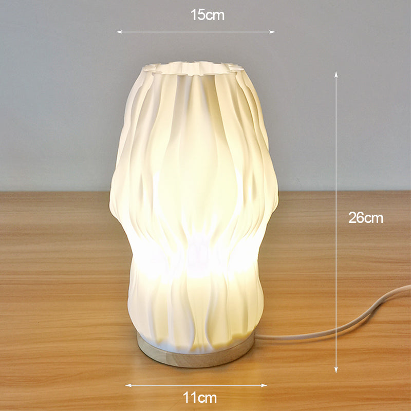 Luvikno | Frenchlight Bordlampe - Elegant Plisserte Bordlampe i Fransk Krem for Atmosfæriske Rom