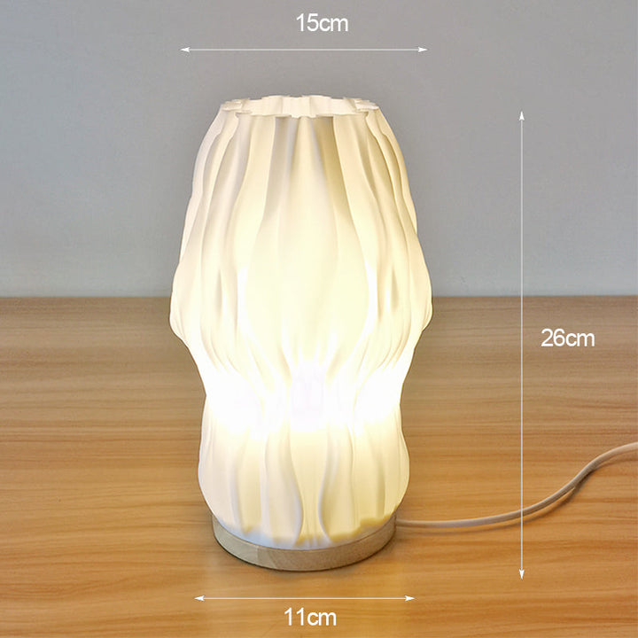Luvikno | Frenchlight Bordlampe - Elegant Plisserte Bordlampe i Fransk Krem for Atmosfæriske Rom