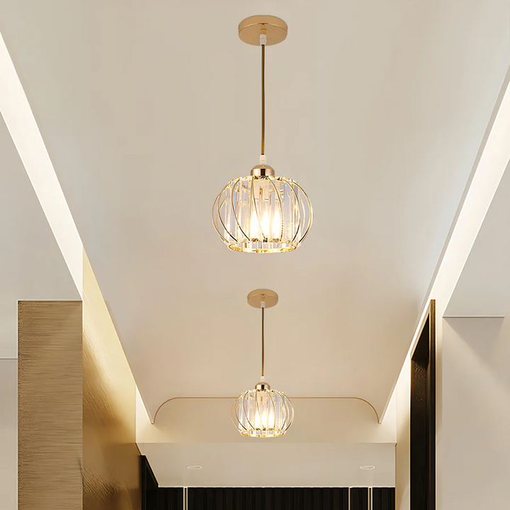 Pendellampe svart glass kule taklampe Luvikno