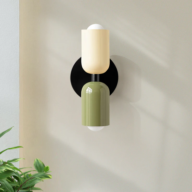 Vegglampe Moderne Dobbel Glass Vegglampe Luvikno