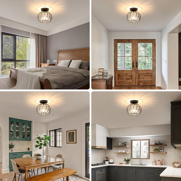 Pendellampe svart glass kule taklampe Luvikno