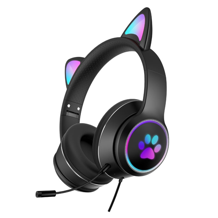 Gaming Headset Katt Øre LED Belysning USB 3.5mm | Luvikno