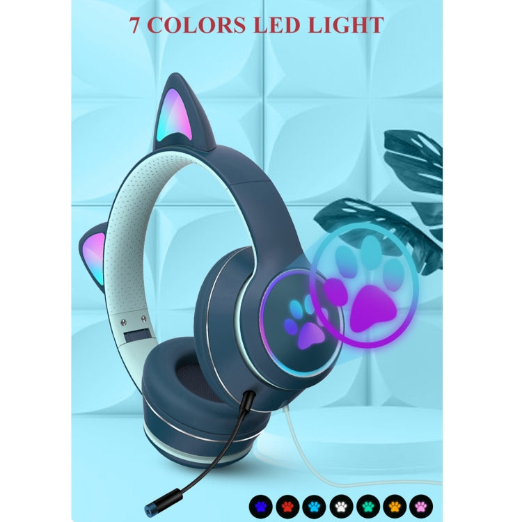 Gaming Headset Katt Øre LED Belysning USB 3.5mm | Luvikno