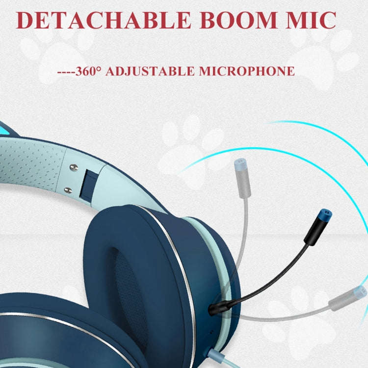 Gaming Headset Katt Øre LED Belysning USB 3.5mm | Luvikno