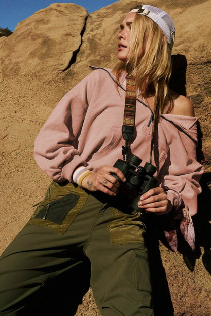 Luvik | Taskullinen Huppari Kevyt Takki - Crepe