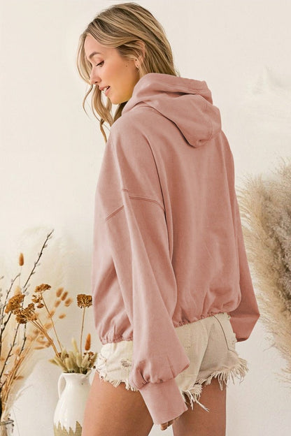 Luvik | Taskullinen Huppari Kevyt Takki - Crepe