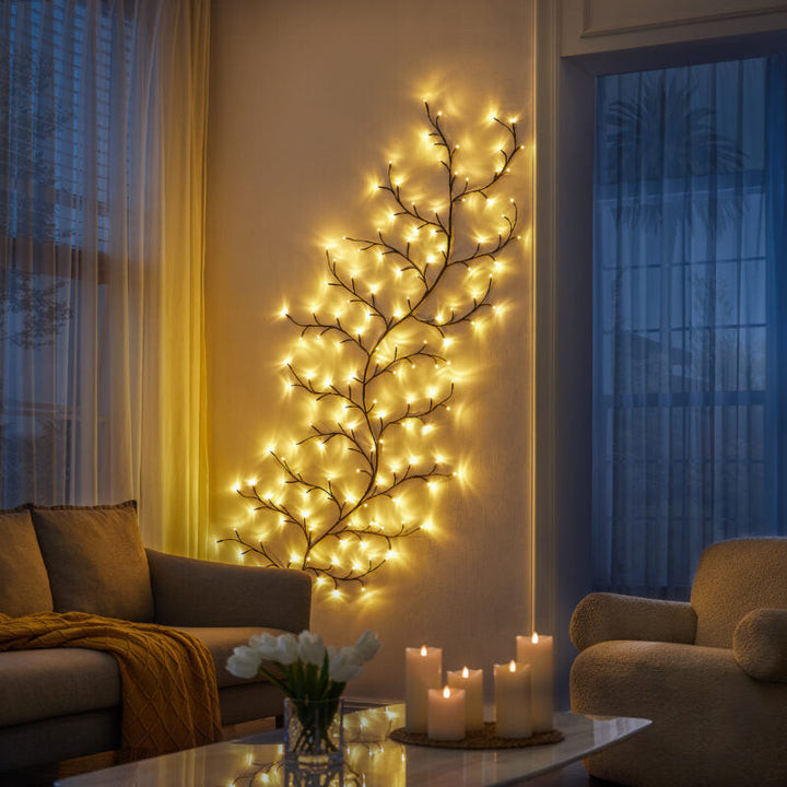 Glødende Tregren Dekor LED Vegglampe Luvikno