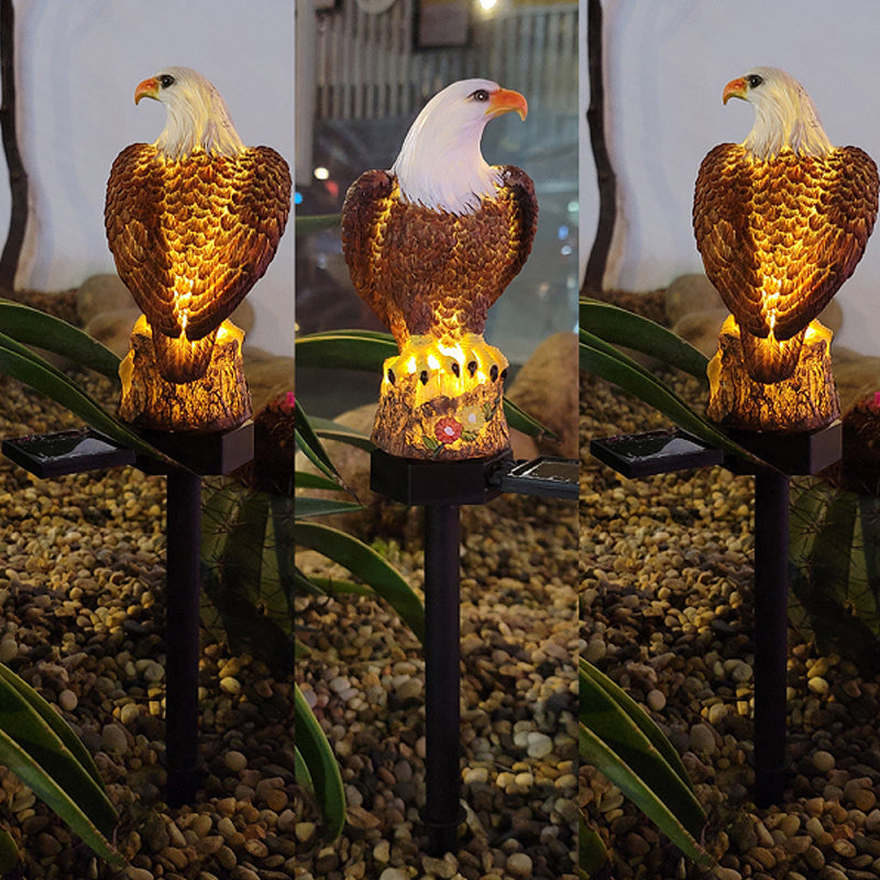Hage Ørn Ugle Papegøye Statue LED Sollys Utendørs Vanntett Plenlampe | Luvikno