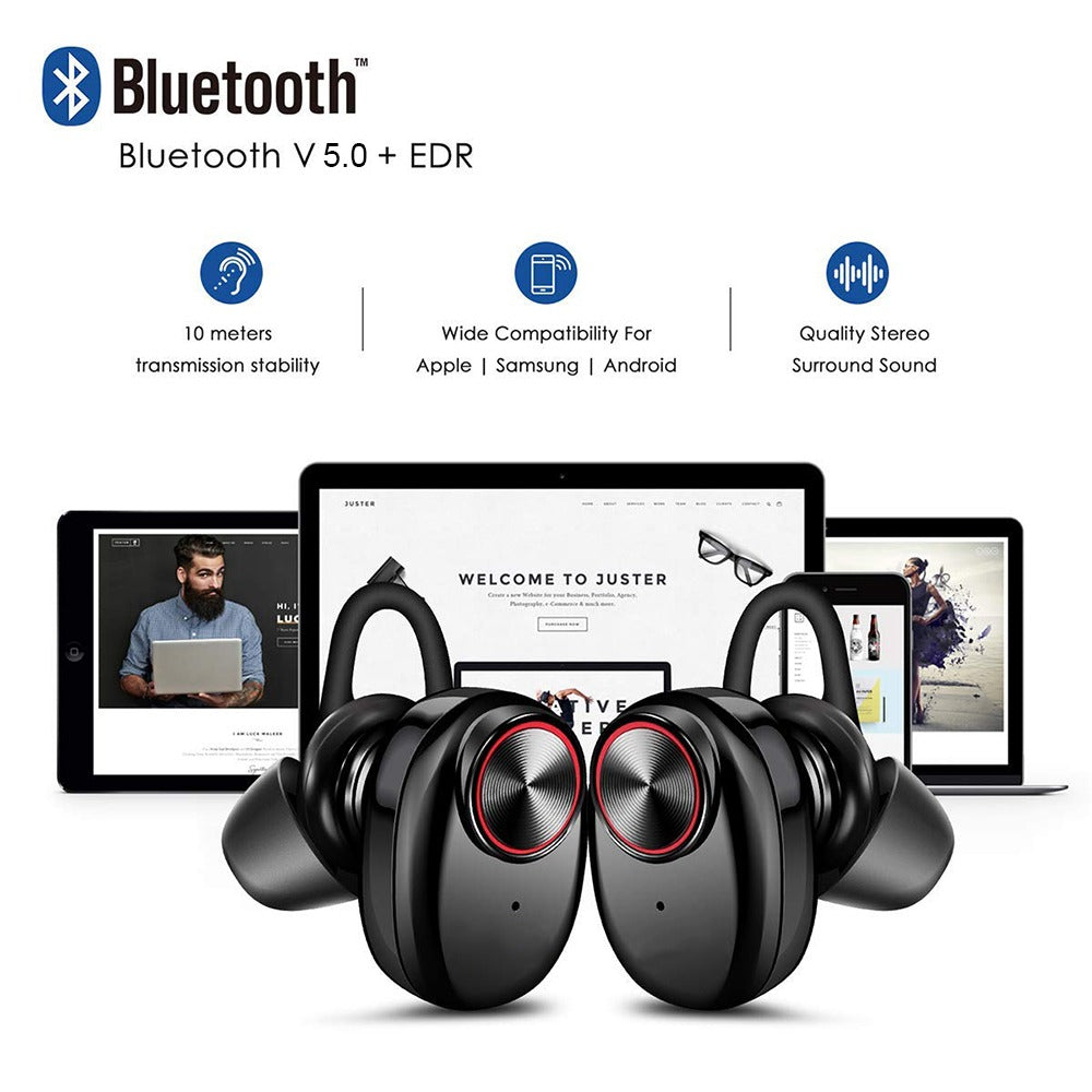 Trådløse In-Ear Hodetelefoner Bluetooth V5.0 (svart) | Luvikno