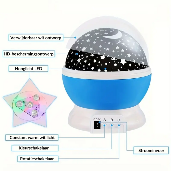 DreamStar - Fortryllende Stjerneprosjektor for Barn | Luvikno