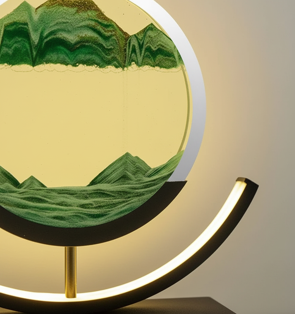 Luvikno | DuneGlow Bordlampe – Håndlaget Stemningslampe med Beroligende Lys og Moderne Design