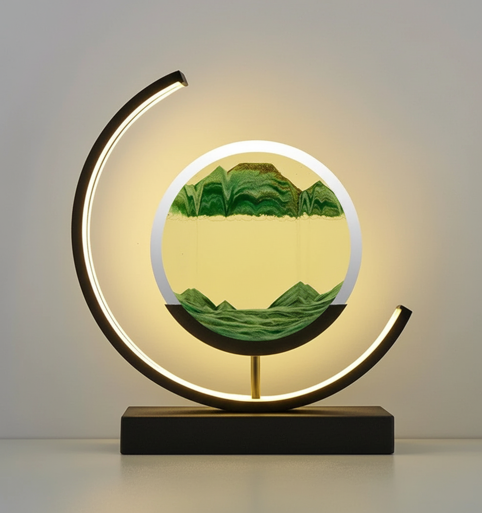 Luvikno | DuneGlow Bordlampe – Håndlaget Stemningslampe med Beroligende Lys og Moderne Design