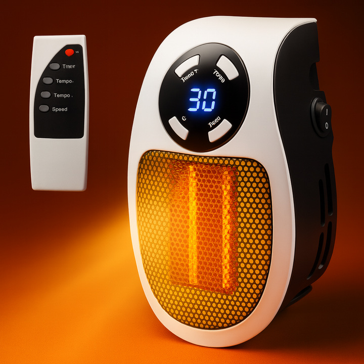 Elektrisk romvarmer Portable 500W Mini veggplugg varmer fjernkontroll Luvikno