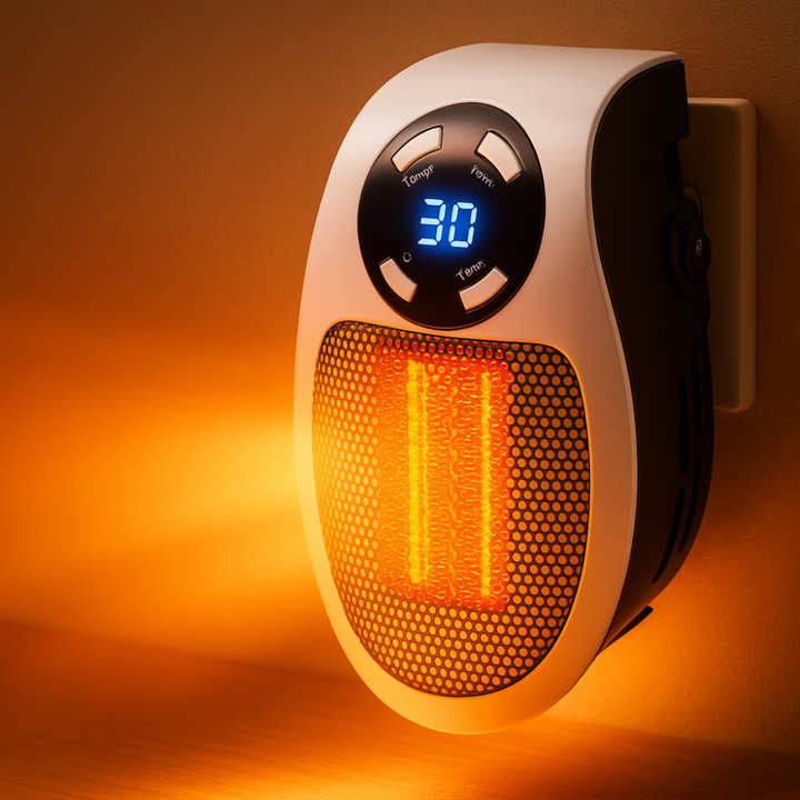 Elektrisk romvarmer Portable 500W Mini veggplugg varmer fjernkontroll Luvikno