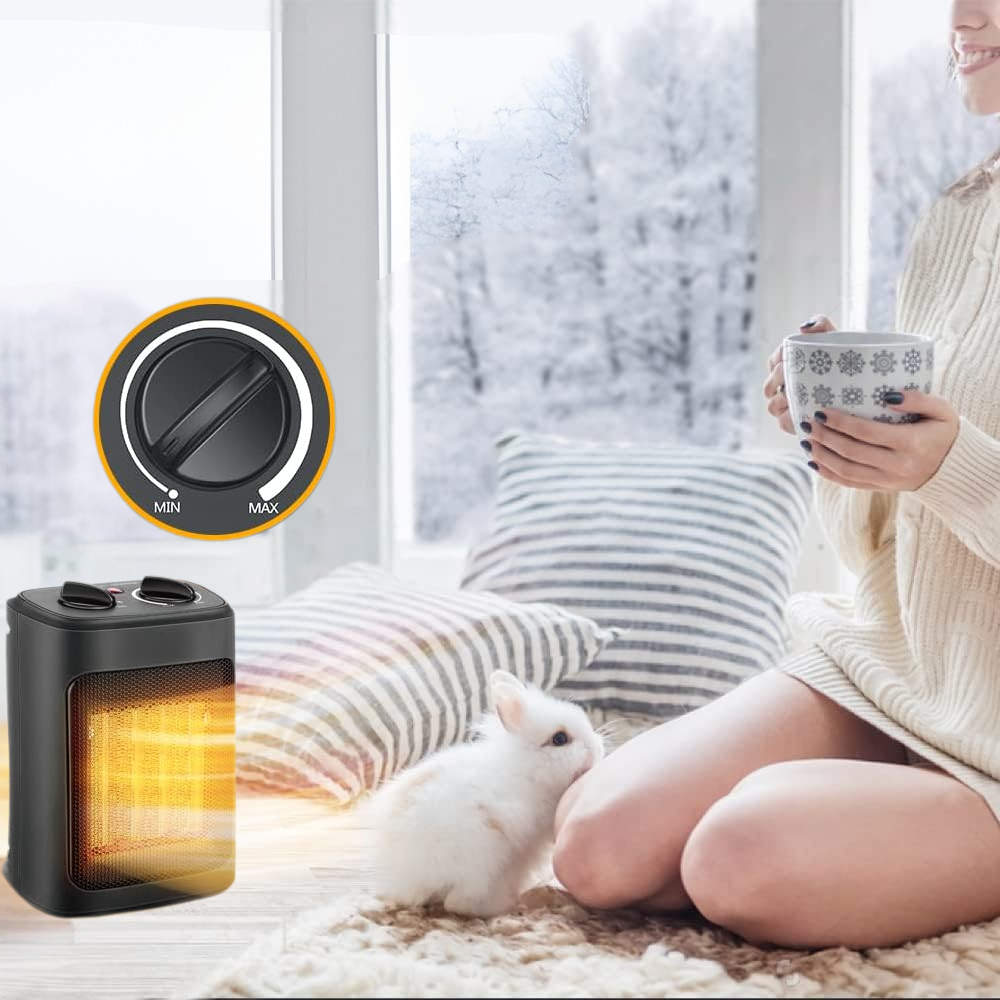 Elektrisk plassvarmer bærbar keramisk innendørs romvarmer 1500W Luvikno