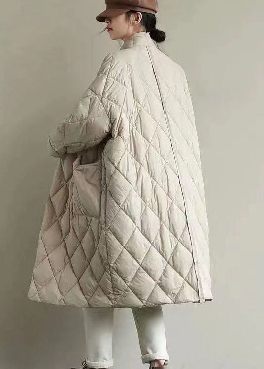 Luvik | Aprikoosi V-kaula-aukkotakki Taskut Hieno Puuvilla Takki Toppatakki Talvi