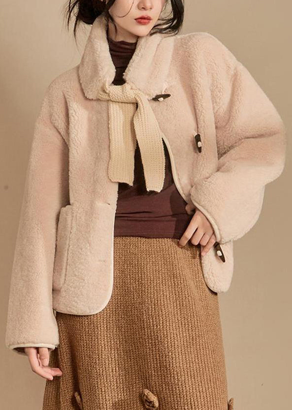 Luvik | Beige huivi Alkuperäinen Teddy -suunnittelu tekokarvaa Talvitakit