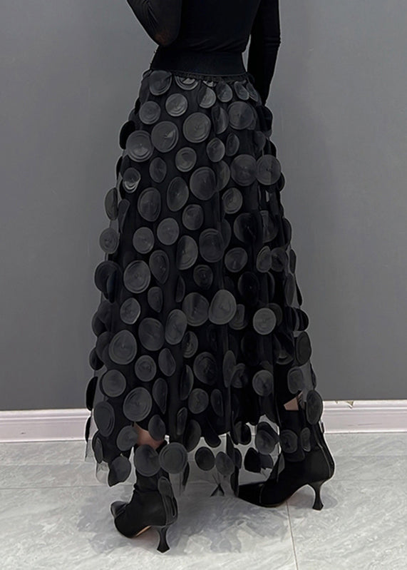 Luvik | Tyylikäs hame täpläkuviosta ja tyllipatchworkista