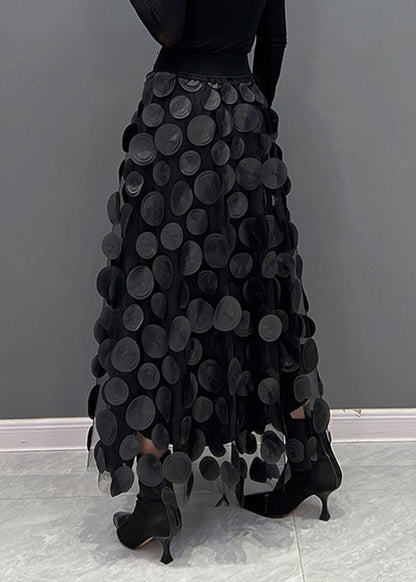 Luvik | Tyylikäs hame täpläkuviosta ja tyllipatchworkista