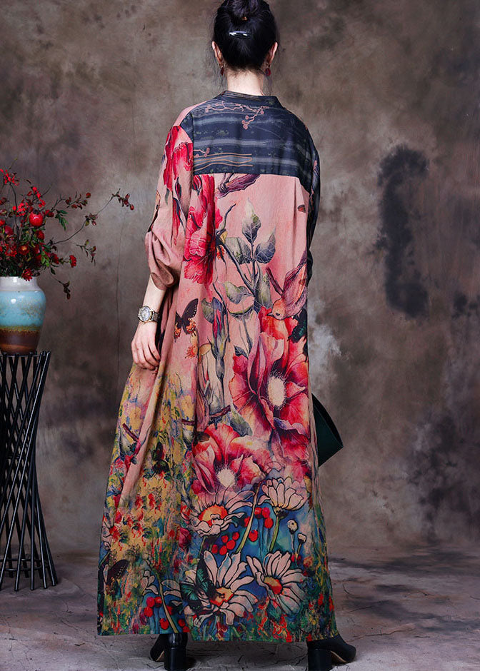 Luvik | Värilohkot Korkea kaulus Taskut Patchwork Silkkitakit Pitkät hihat