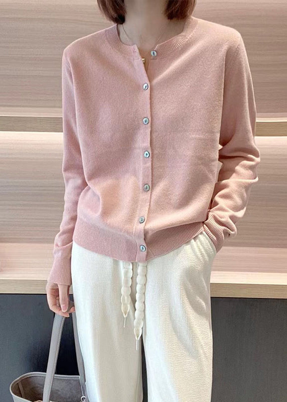 Luvik | Pink O Cou Patchwork Trikoter Jakker Lange Ermer