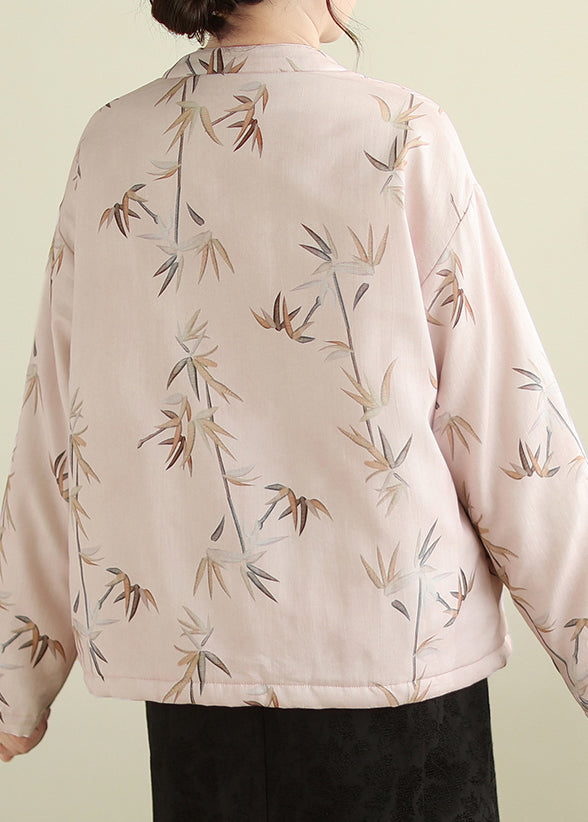 Luvik | Vaaleanpunainen Korkea kaulus napilla Paksut Talvitakit