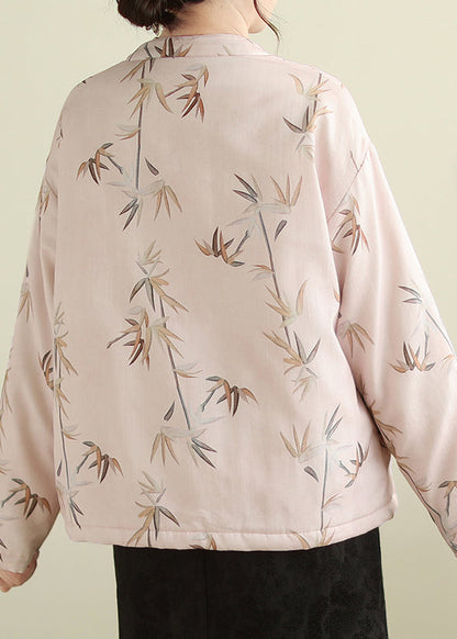 Luvik | Vaaleanpunainen Korkea kaulus napilla Paksut Talvitakit