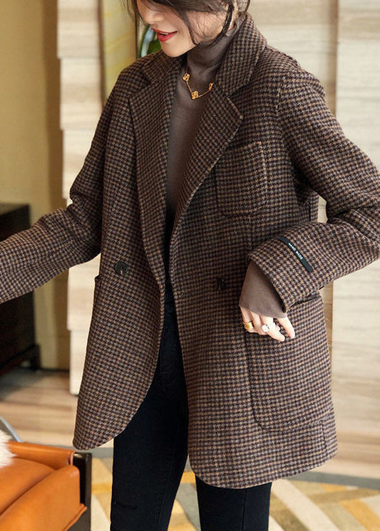 Luvik | Ruudullinen Napit Taskut Patchwork Puuvilla Takit