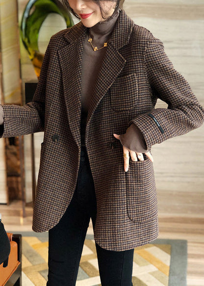 Luvik | Ruudullinen Napit Taskut Patchwork Puuvilla Takit