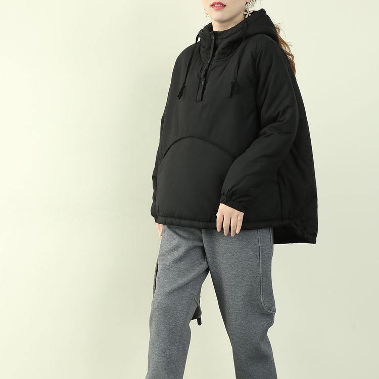 Luvik | parka naisille musta suuret koot talvitakit huppu ja naru takit