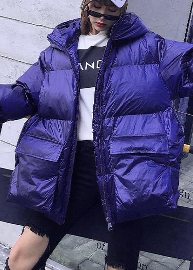 Luvik | trendy Plus-Size jakker og jakker med blå hette, dameparka med lommer