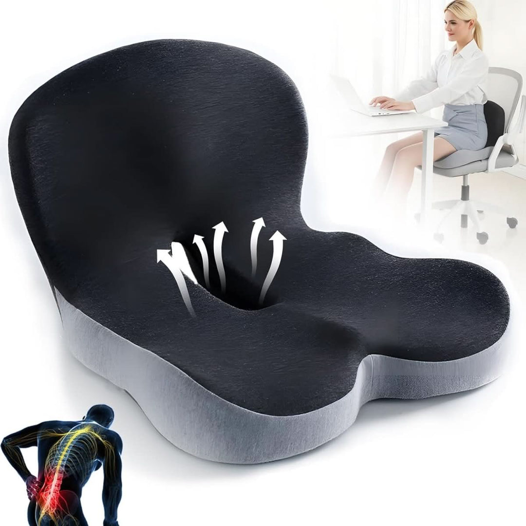 Luvikno | ErgoComfort Setepute – Ergonomisk Minne Skumpute for Ryggstøtte og Komfort