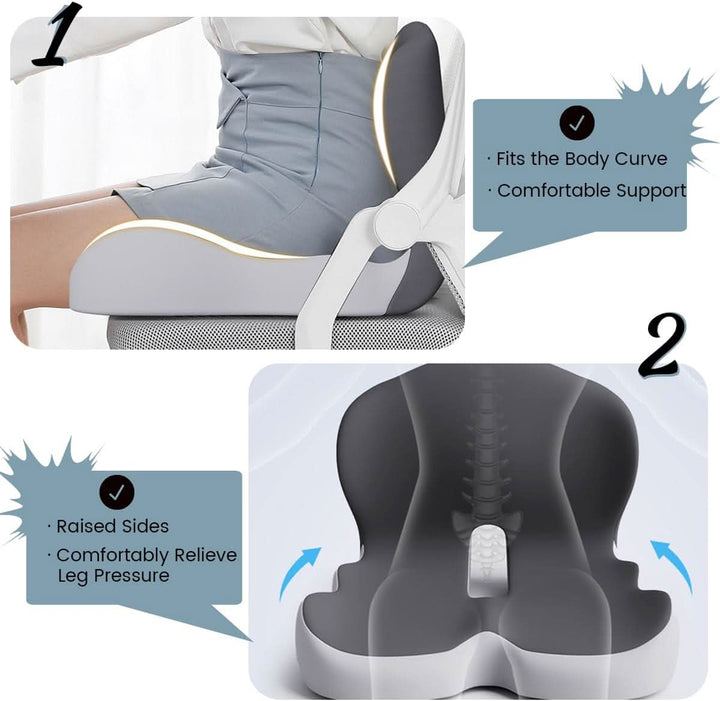 ErgoComfort Pad Memory Foam Seat Cushion | Luvikno