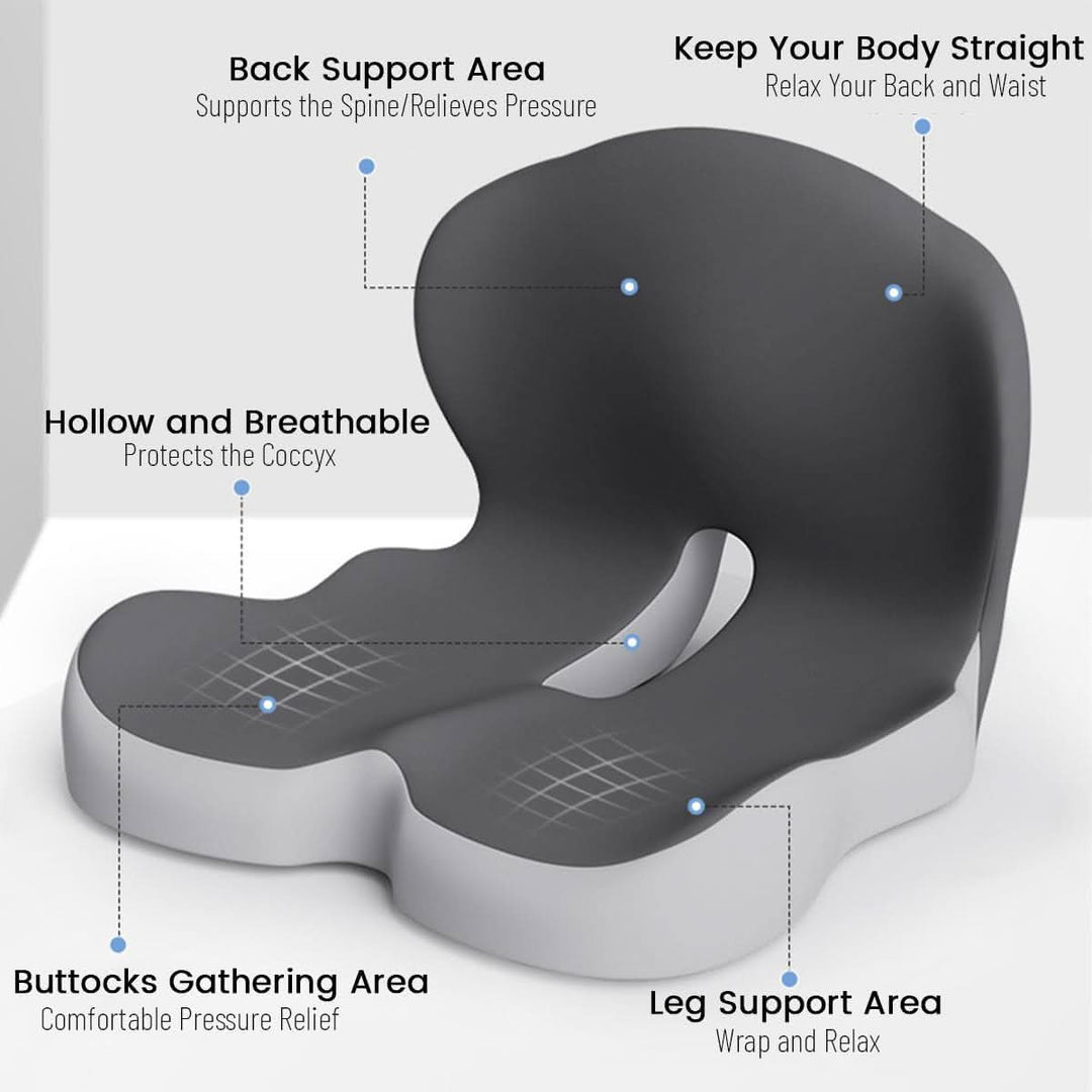 Luvikno | ErgoComfort Setepute – Ergonomisk Minne Skumpute for Ryggstøtte og Komfort