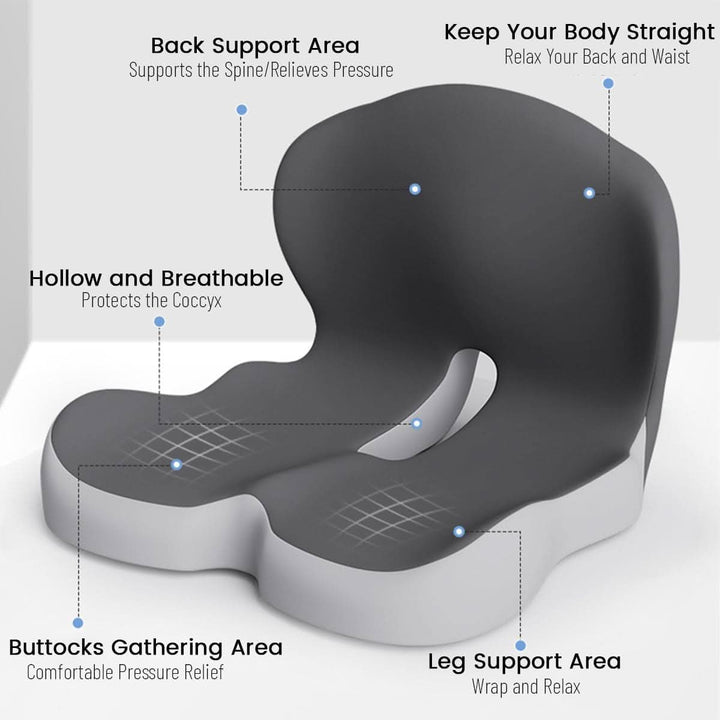 ErgoComfort Pad Memory Foam Seat Cushion | Luvikno