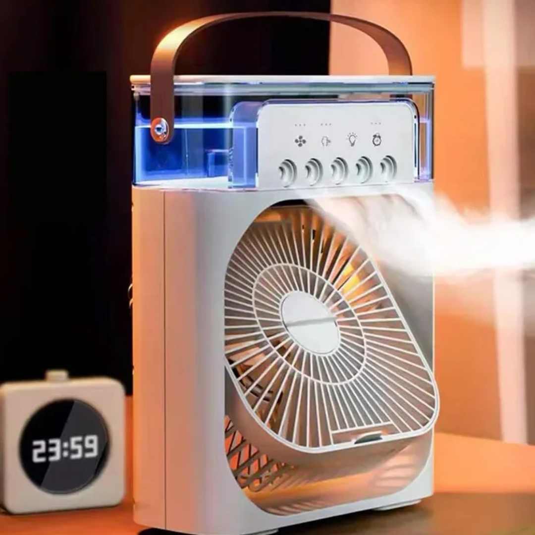 Fordampende 4-i-1 Mini Mobil Luftkondisjoneringsvifte | Luvikno