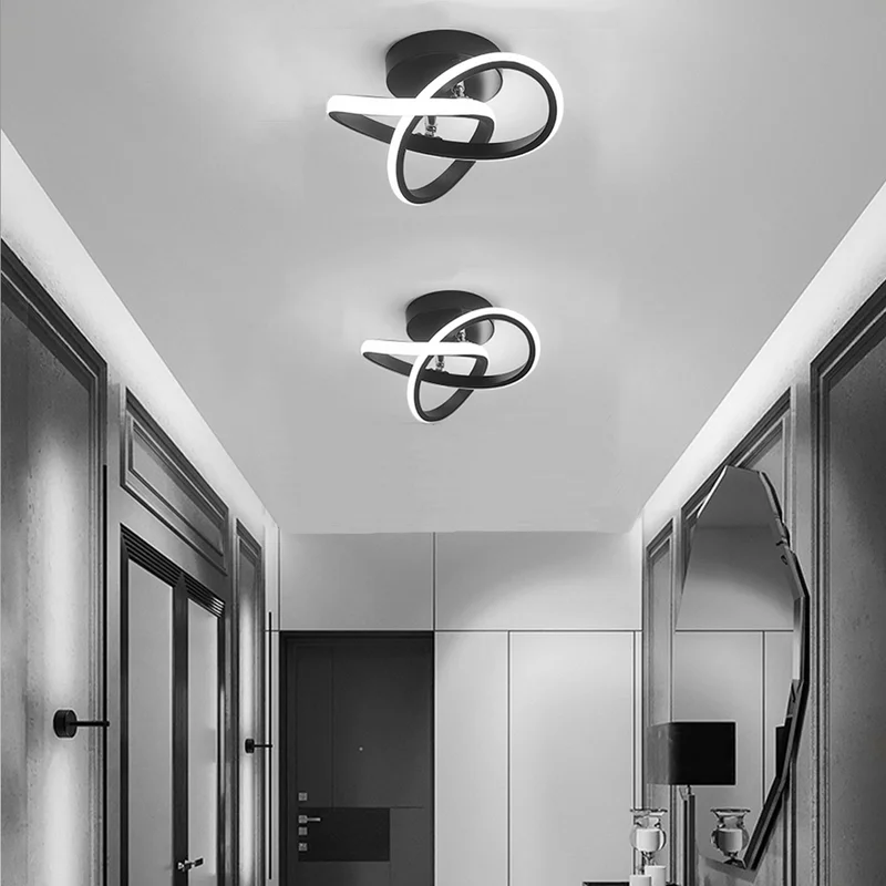 Taklampe med LED svart metallramme Luvikno