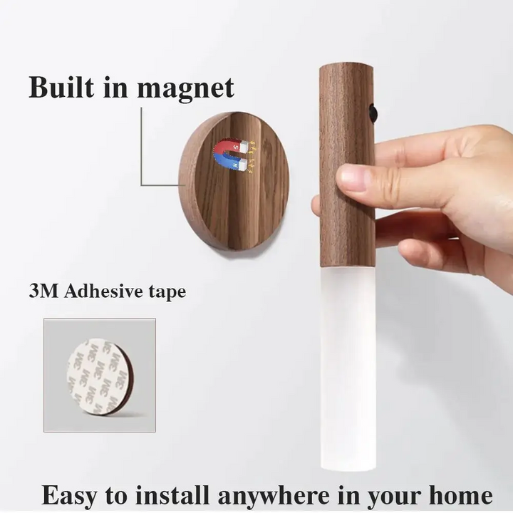 Vegglampe LED Bevegelsessensor Trelampe Luvikno